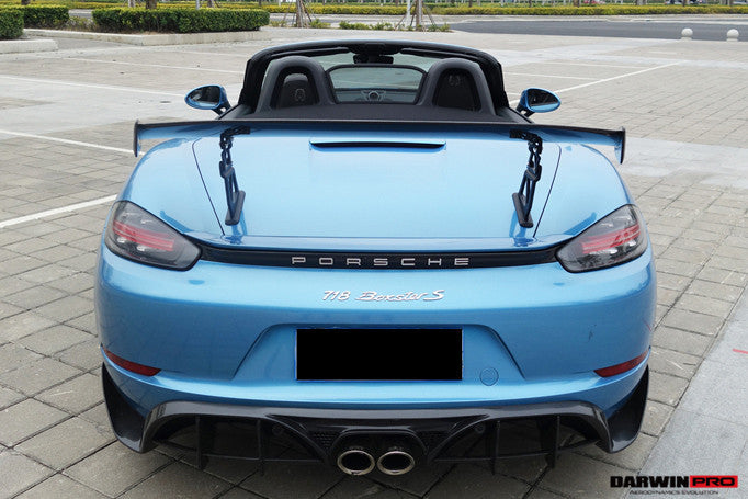 DarwinPRO 2016-2025 Porsche 718 Cayman & Boxster BKSS Style Carbon Fiber Rear Trim - DarwinPRO Aerodynamics