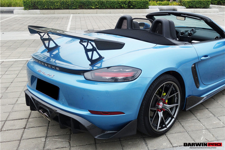DarwinPRO 2016-2025 Porsche 718 Cayman & Boxster BKSS Style Carbon Fiber Rear Trim - DarwinPRO Aerodynamics