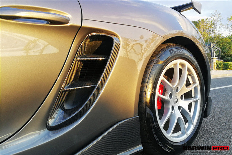 DarwinPRO 2016-2025 Porsche 718 Cayman & Boxster Carbon Fiber Side Air Vents - DarwinPRO Aerodynamics