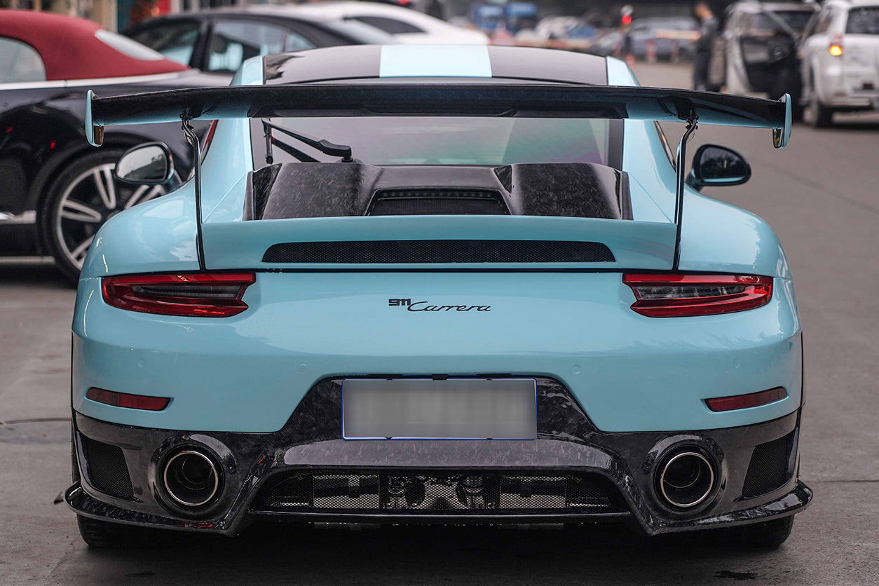 DarwinPRO 2016-2019 Porsche 911 991.2 Carrera & S GT2RS Style Partial Carbon Fiber Rear Bumper - DarwinPRO Aerodynamics