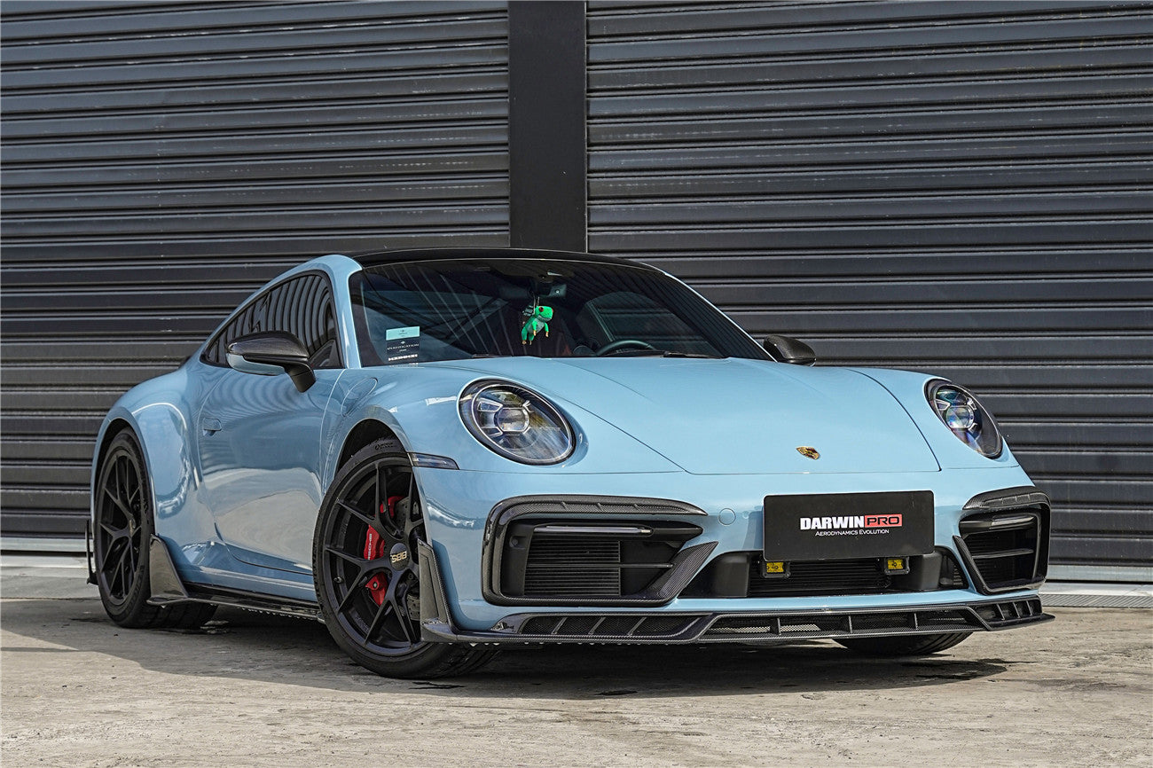 DarwinPRO 2019-2024 Porsche 911 992 Carrera & 4 & 4S & Targa & Cabriolet SD-Sport Design Model BKSSII Style Front Bumper Lip Splitter - DarwinPRO Aerodynamics