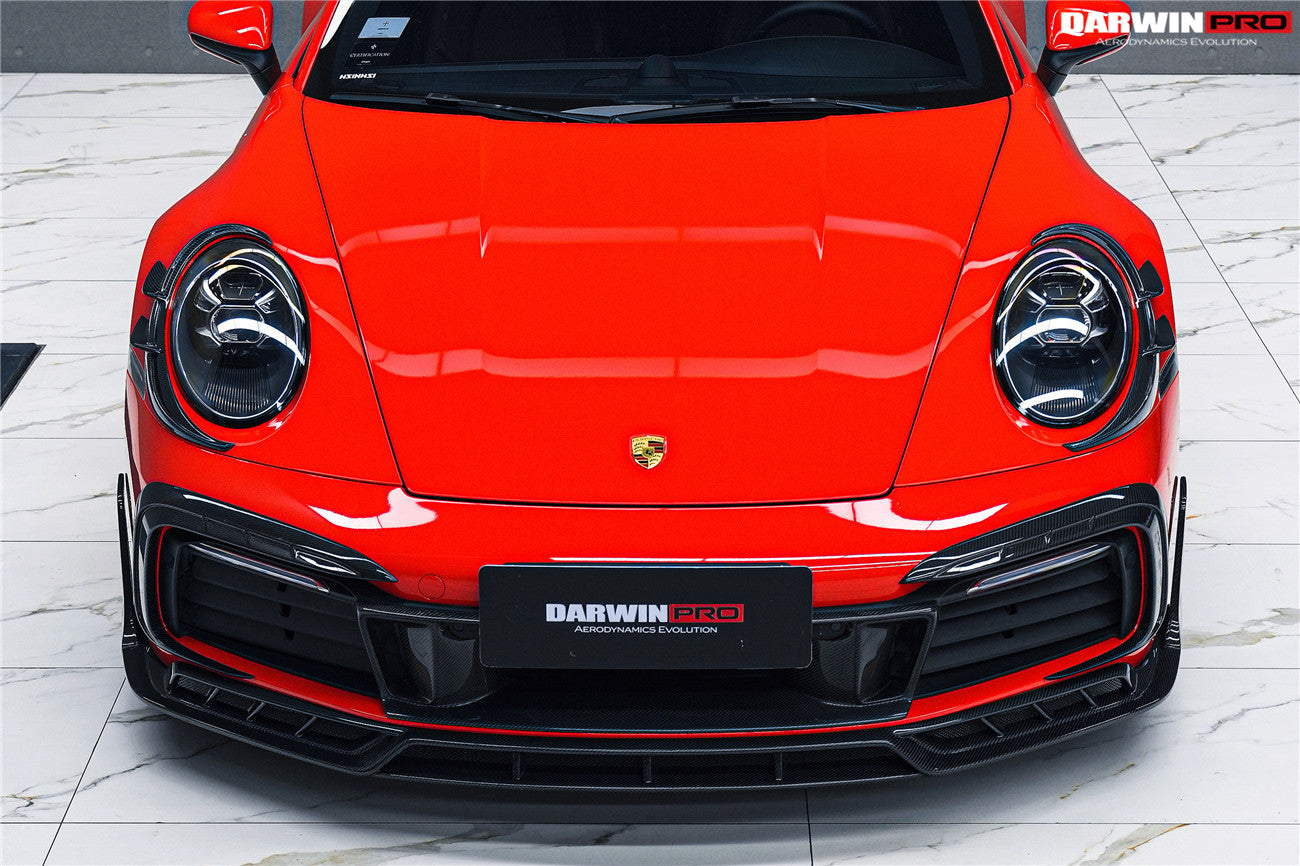 Darwinpro 2019-2024 Porsche 911 992 Carrera S 4 4S Targa Cabriolet BKSSII Style Front Bumper Lip Splitter - DarwinPRO Aerodynamics