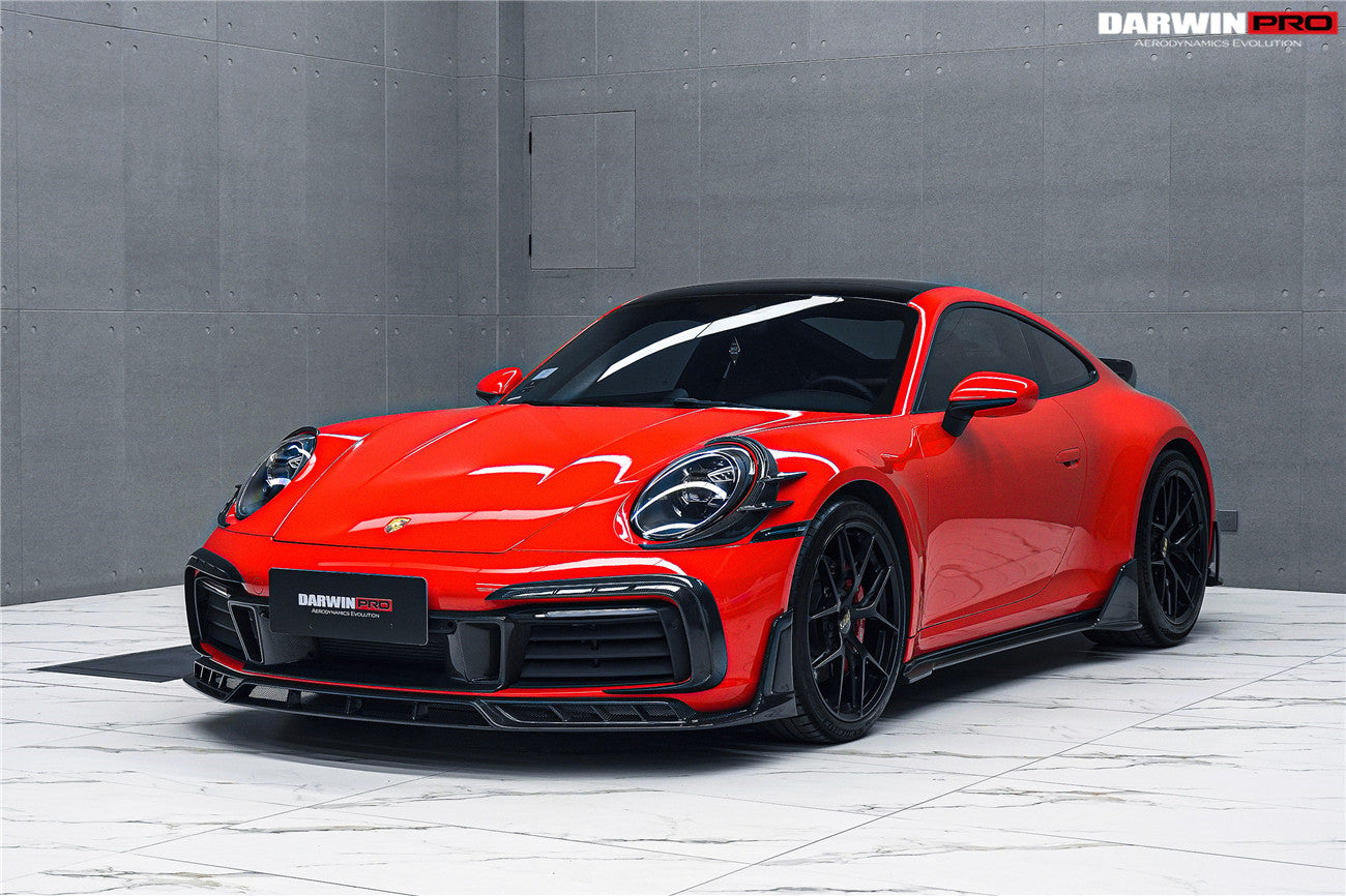 Darwinpro 2019-2024 Porsche 911 992 Carrera S 4 4S Targa Cabriolet BKSSII Style Front Bumper Lip Splitter - DarwinPRO Aerodynamics