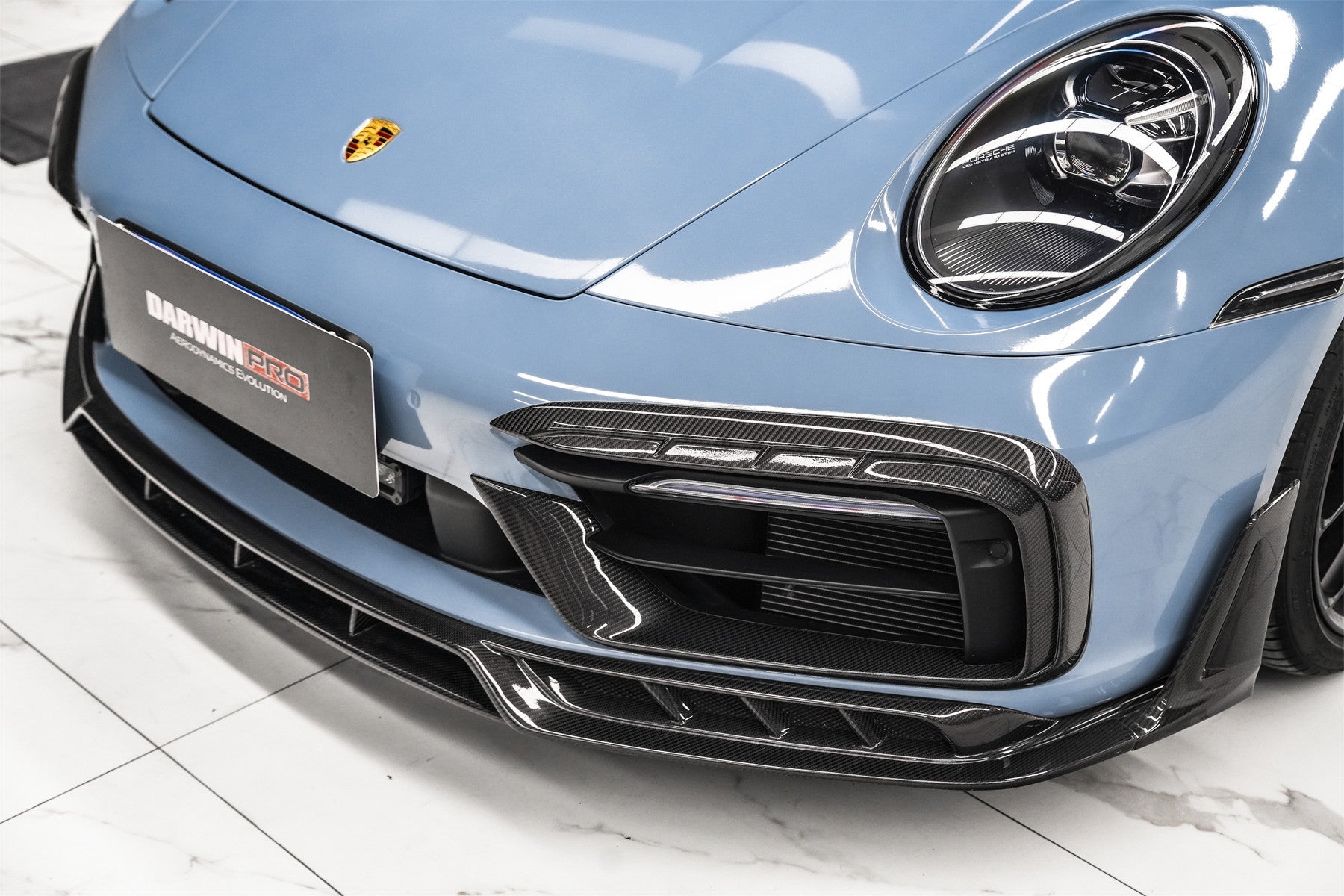DarwinPRO 2019-2024 Porsche 911 992 Carrera & 4 & 4S & Targa & Cabriolet SD-Sport Design Model BKSSII Style Front Bumper Lip Splitter - DarwinPRO Aerodynamics