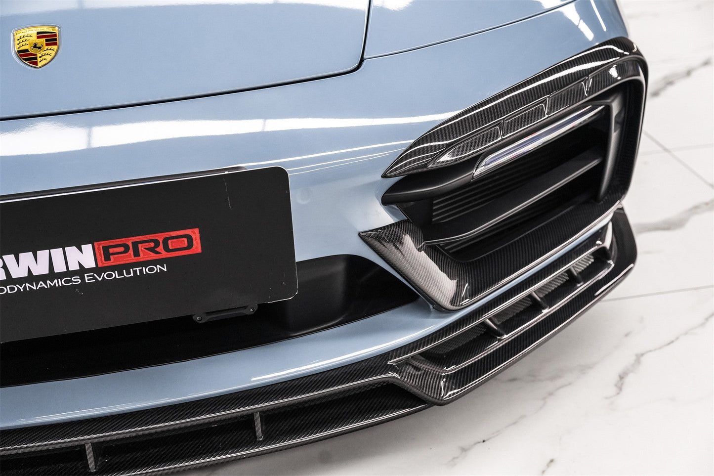 DarwinPRO 2019-2024 Porsche 911 992 Carrera & 4 & 4S & Targa & Cabriolet SD-Sport Design Model BKSSII Style Front Bumper Lip Splitter - DarwinPRO Aerodynamics