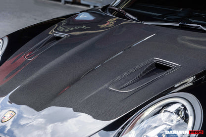 DarwinPRO 2012-2019 Porsche 991 Carrera S & Targa 4 & 4s GT2RS Style Carbon Fiber Hood - DarwinPRO Aerodynamics