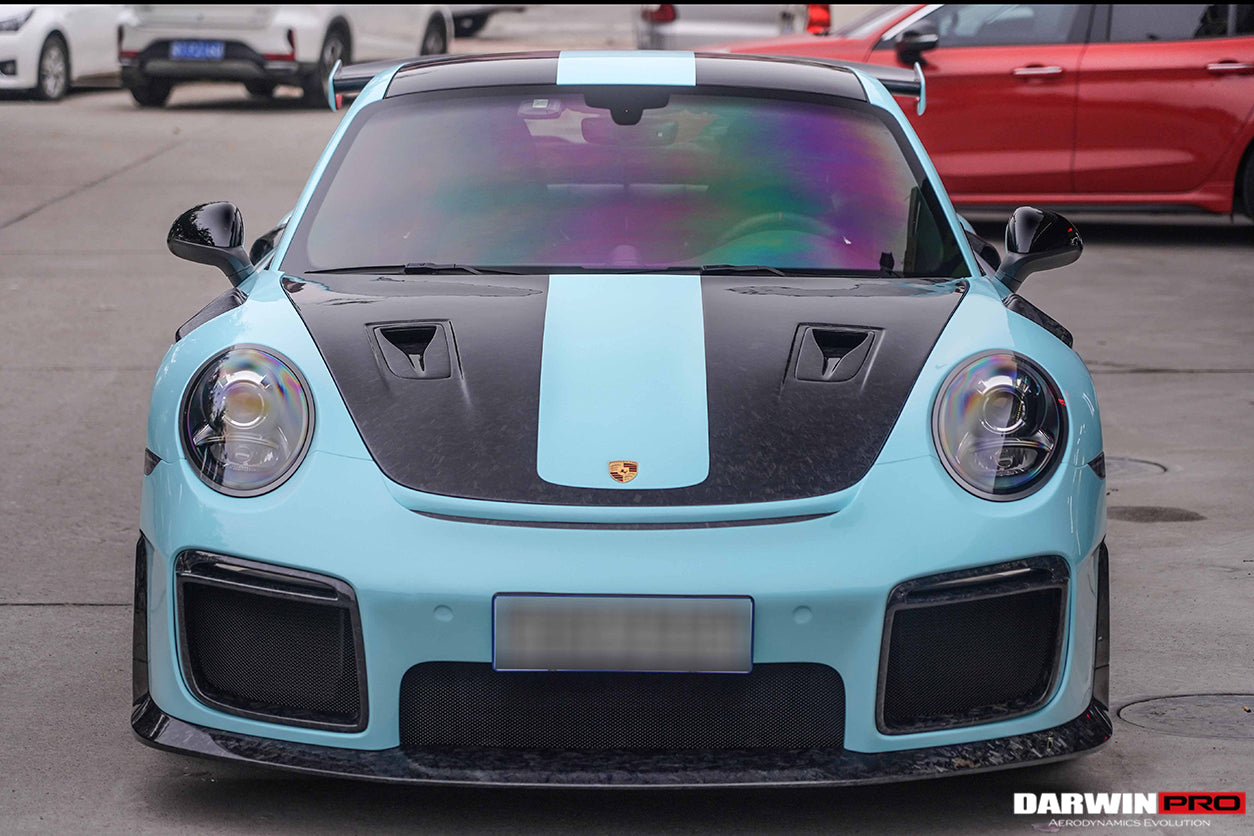 DarwinPRO 2013-2019 Porsche 911 991 Carrera & C2, C2S, C4, C4S, Targa & GT3 & Turbo GT2RS-Style Carbon Fiber Hood - DarwinPRO Aerodynamics