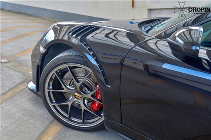 2013-2019 Porsche 911 991 Turbo S GT2RS Style Partial Carbon Fiber Front Bumper and Fender - DarwinPRO Aerodynamics