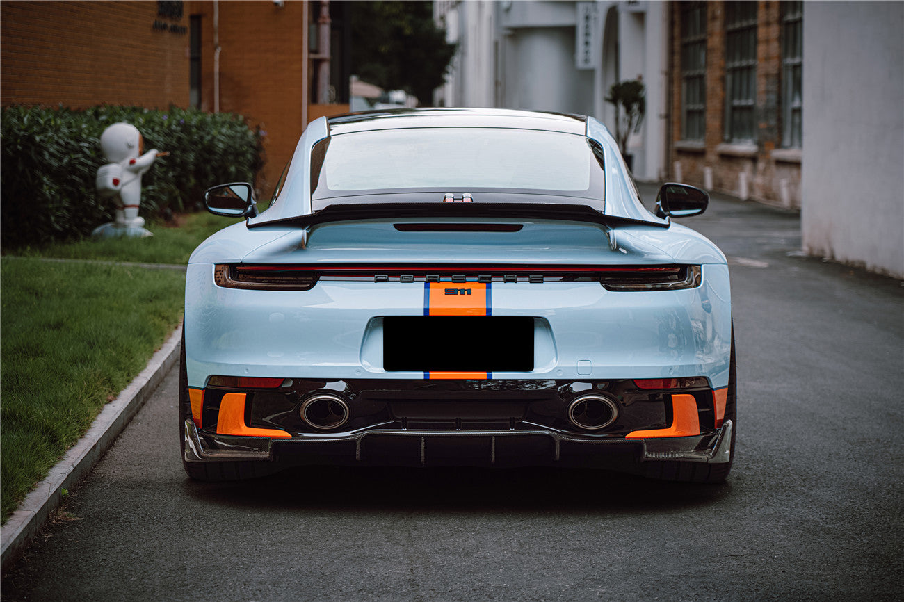 DarwinPRO 2019-2023 Porsche 911 992 Carrera & Targa S & 4 & 4S SD-Sport Design Modl BKSS Style Rear Lip - DarwinPRO Aerodynamics