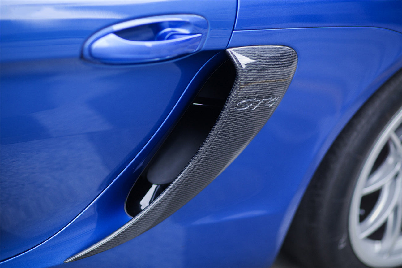 2012-2016 Porsche 981 Boxster Cayman GT4 Style Carbon Fiber Quarter Panel Side Scoops