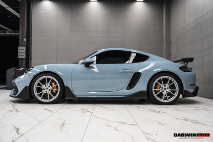 DarwinPRO 2016-2024 Porsche 718 Cayman & Boxster Stuttmate Carbon Fiber Side Skirts - DarwinPRO Aerodynamics