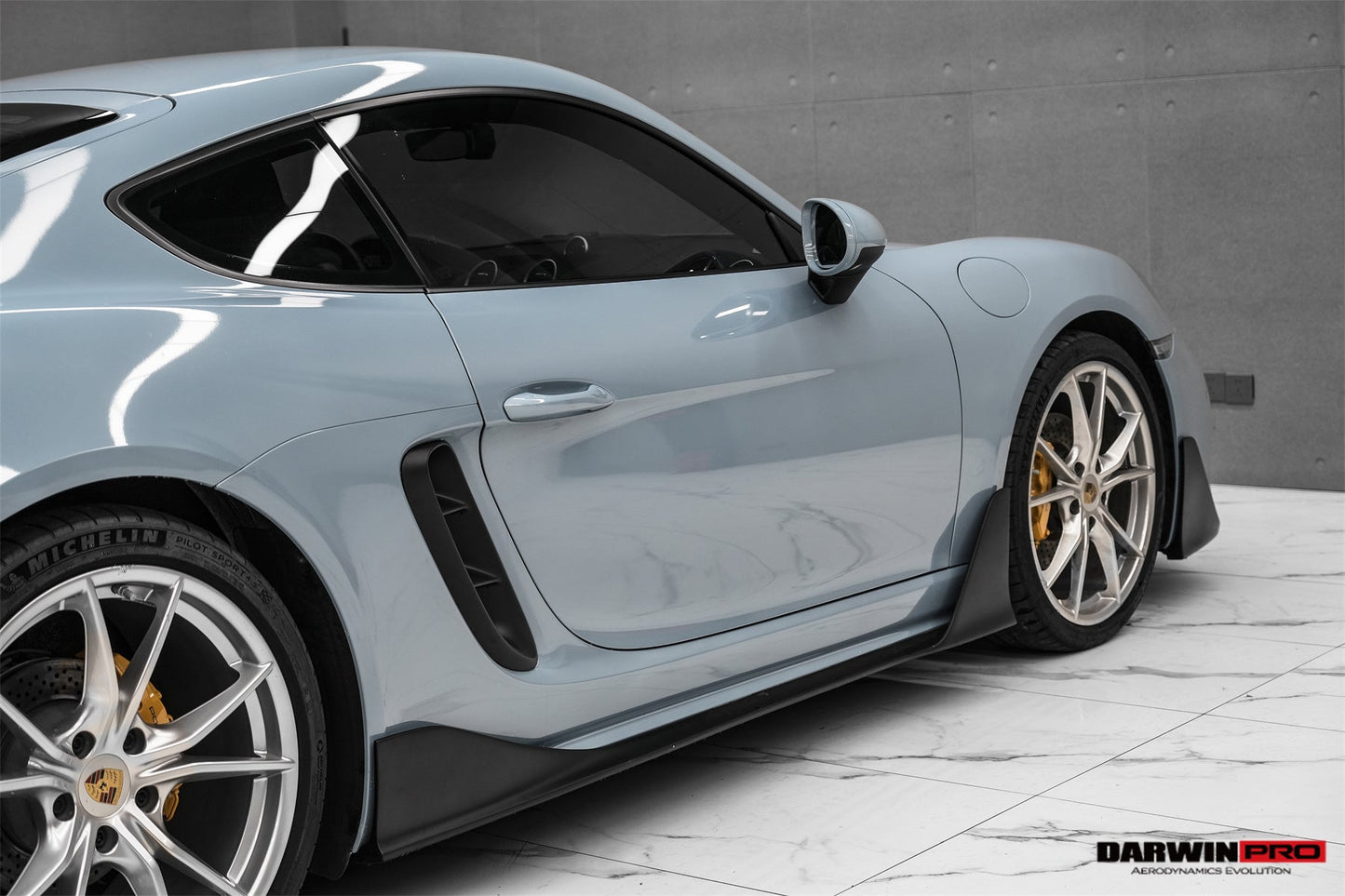 DarwinPRO 2016-2024 Porsche 718 Cayman & Boxster Stuttmate Carbon Fiber Side Skirts - DarwinPRO Aerodynamics
