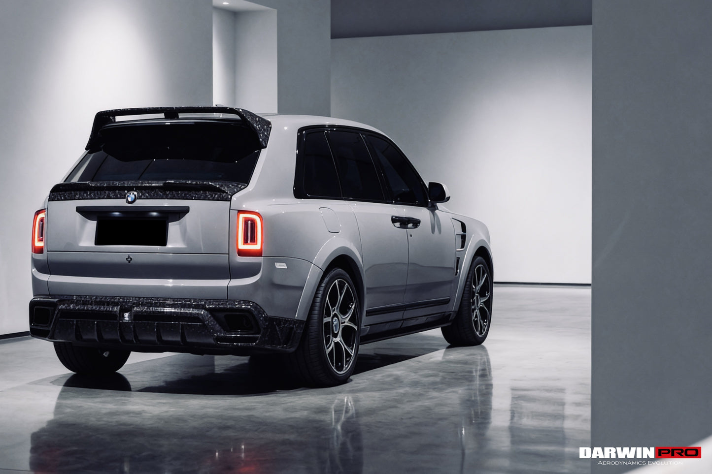 DarwinPRO 2018-2024 Rolls-Royce Cullinan BKSS Style Carbon Fiber Rear Lip Diffuser With Exhaust tips - DarwinPRO Aerodynamics