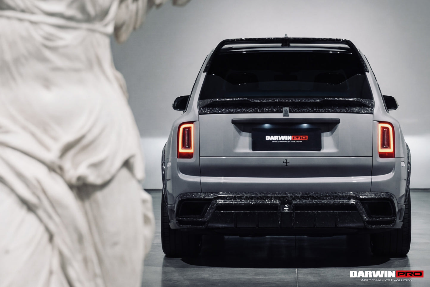 DarwinPRO 2018-2024 Rolls-Royce Cullinan BKSS Style Carbon Fiber Rear Lip Diffuser With Exhaust tips - DarwinPRO Aerodynamics