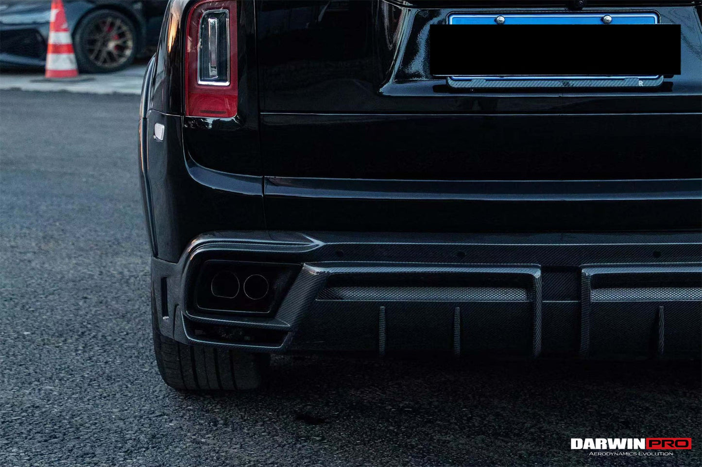 DarwinPRO 2018-2024 Rolls-Royce Cullinan BKSS Style Carbon Fiber Rear Lip Diffuser With Exhaust tips - DarwinPRO Aerodynamics
