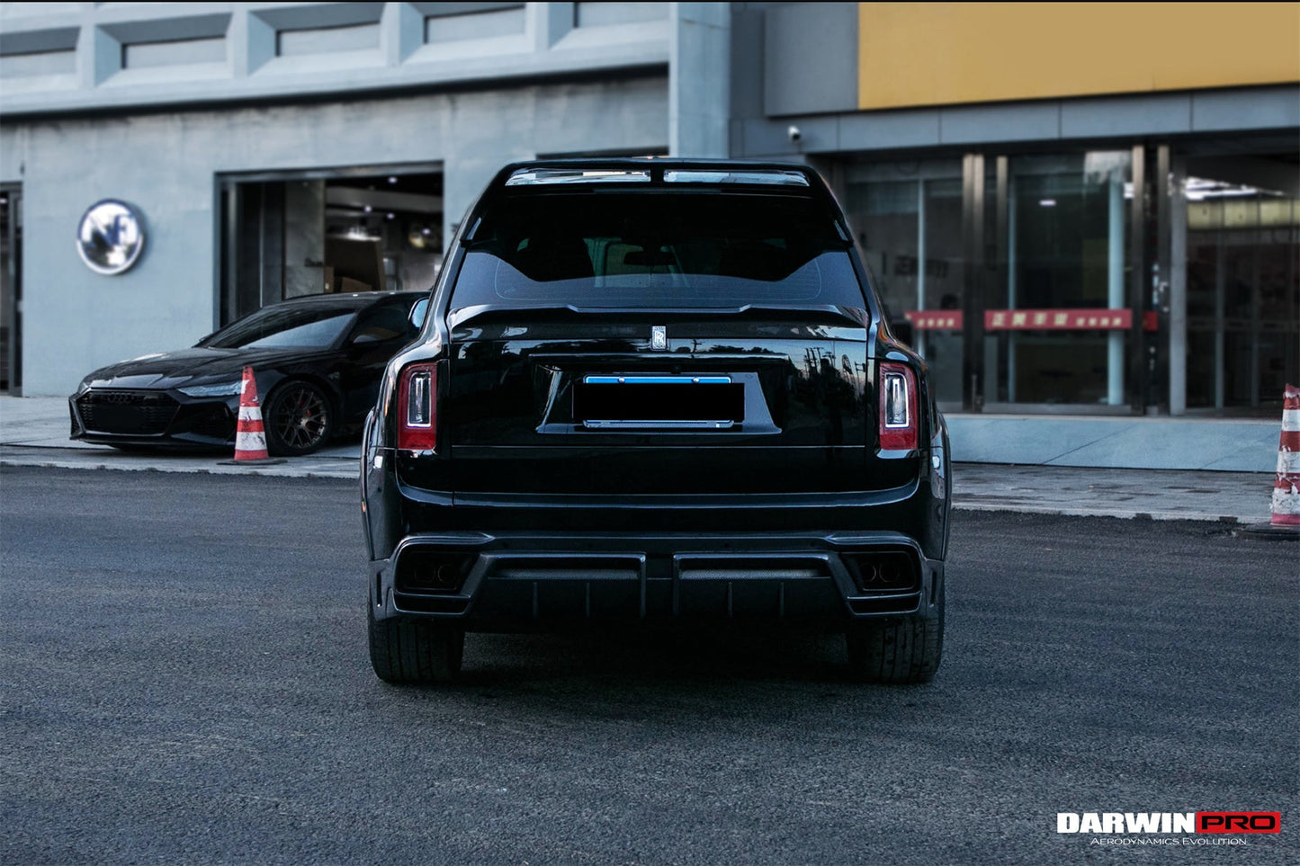 DarwinPRO 2018-2024 Rolls-Royce Cullinan BKSS Style Carbon Fiber Rear Lip Diffuser With Exhaust tips - DarwinPRO Aerodynamics