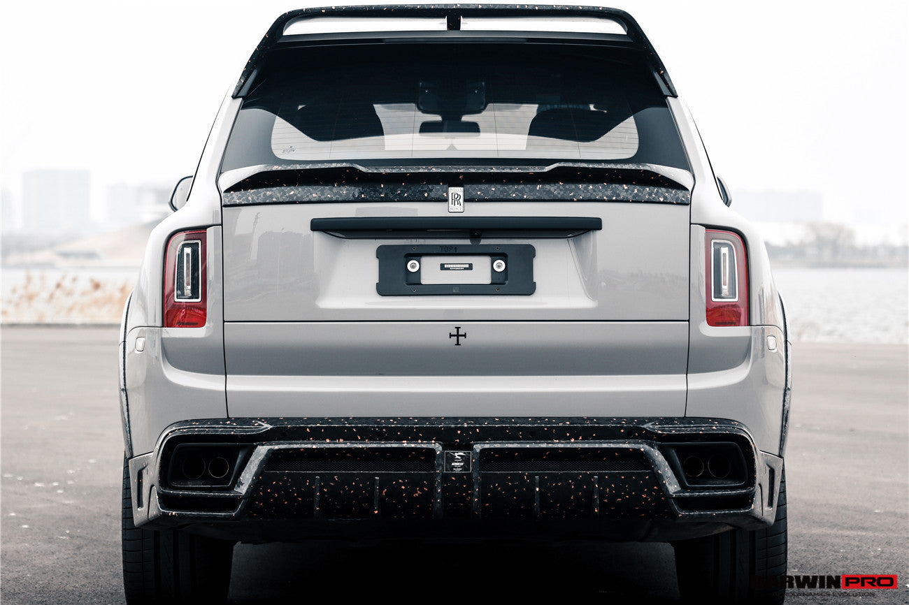 DarwinPRO 2018-2024 Rolls-Royce Cullinan BKSS Style Carbon Fiber Rear Lip Diffuser With Exhaust tips - DarwinPRO Aerodynamics