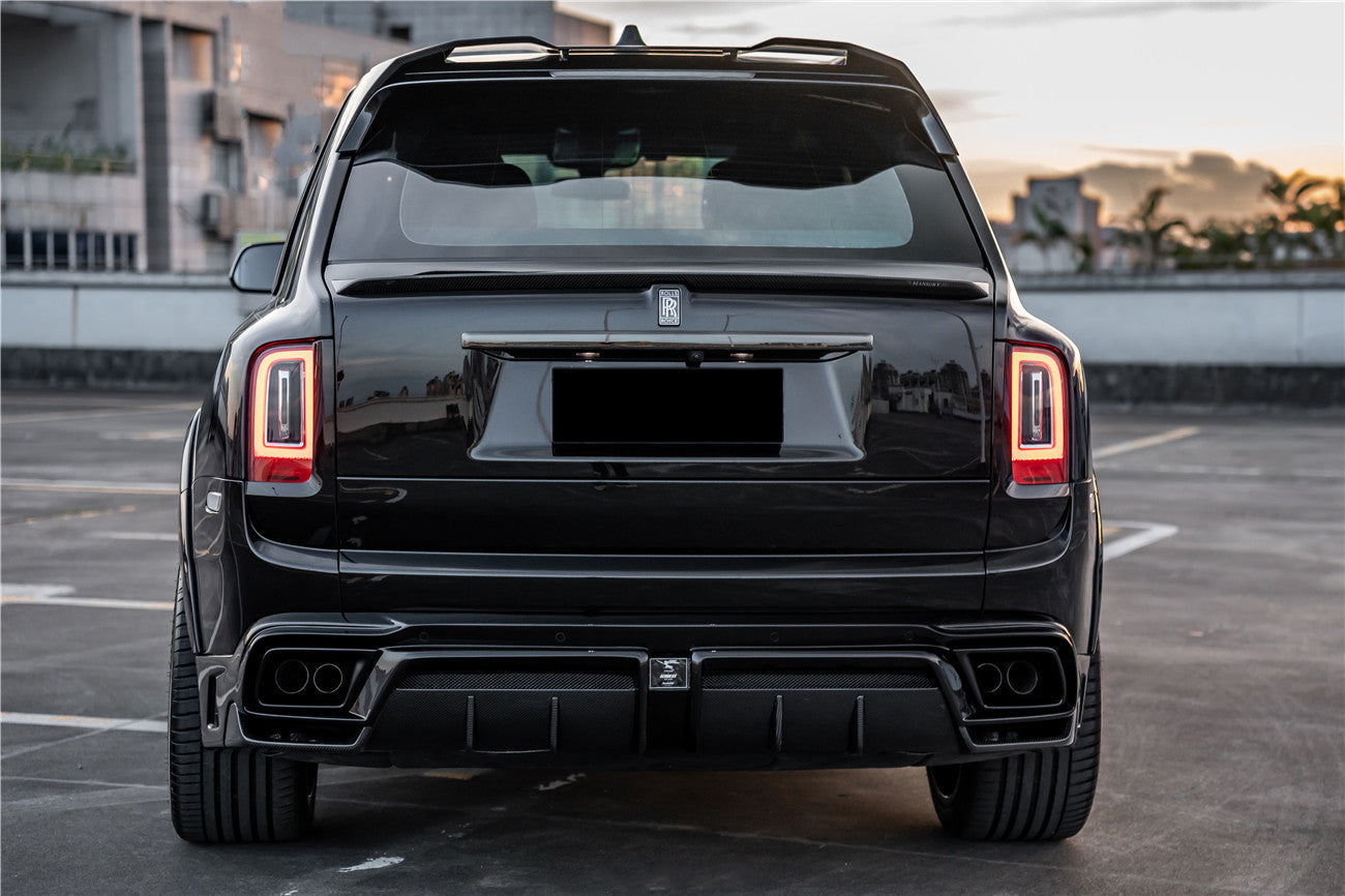 DarwinPRO 2018-2024 Rolls-Royce Cullinan BKSS Style Carbon Fiber Rear Lip Diffuser With Exhaust tips - DarwinPRO Aerodynamics