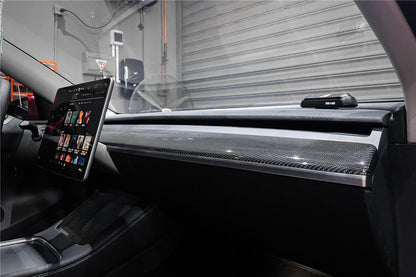 2020-2023 Tesla Model 3 Y OEM Style Autoclave Carbon Fiber Dashboard Trim Interior Replacement
