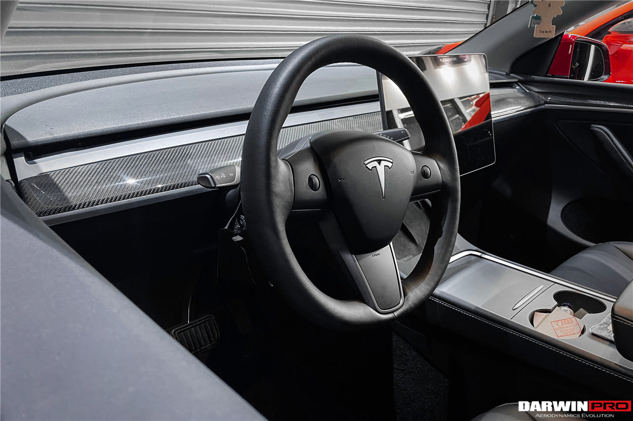 2020-2023 Tesla Model 3 Y OEM Style Autoclave Carbon Fiber Dashboard Trim Interior Replacement