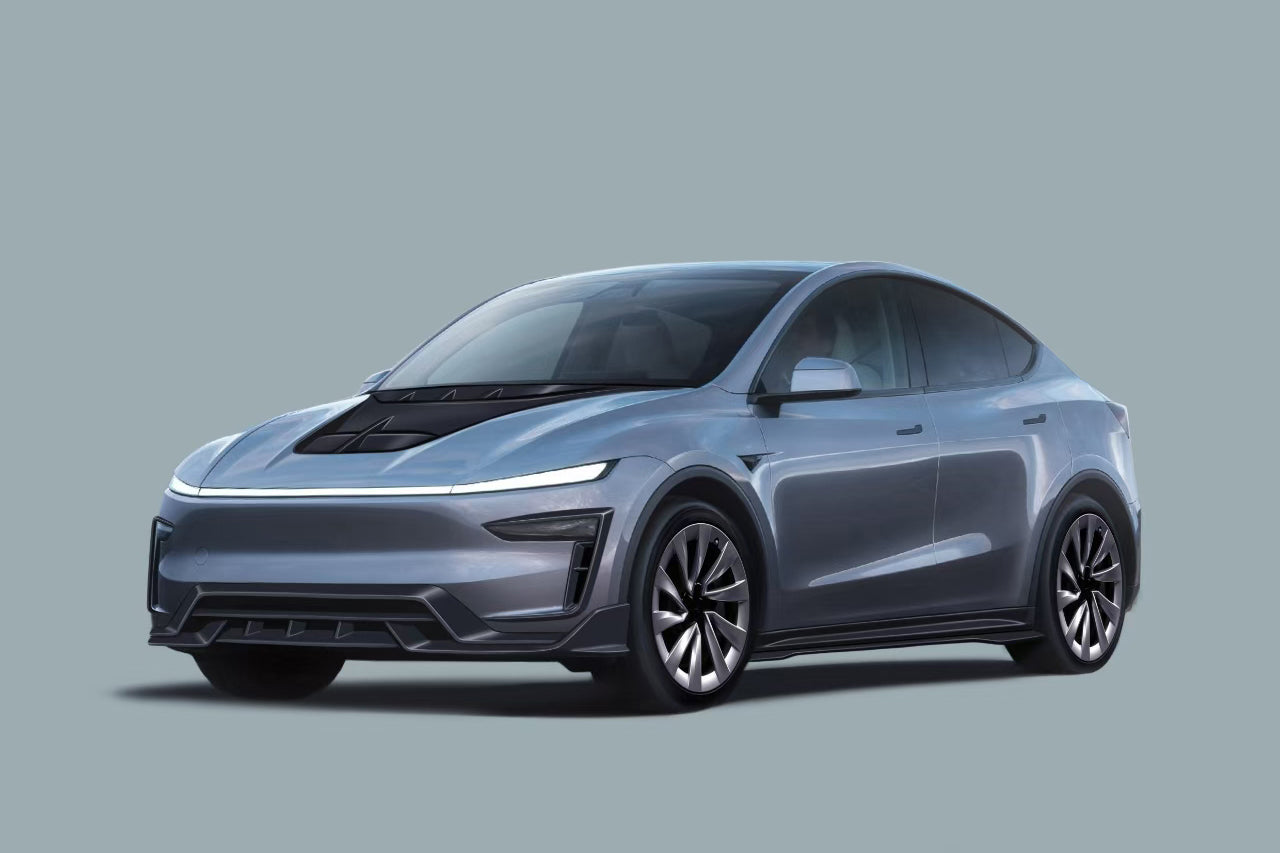 2025-UP Tesla Model Y Refresh OX Style Autoclave Carbon Fiber Front Splitter Lip