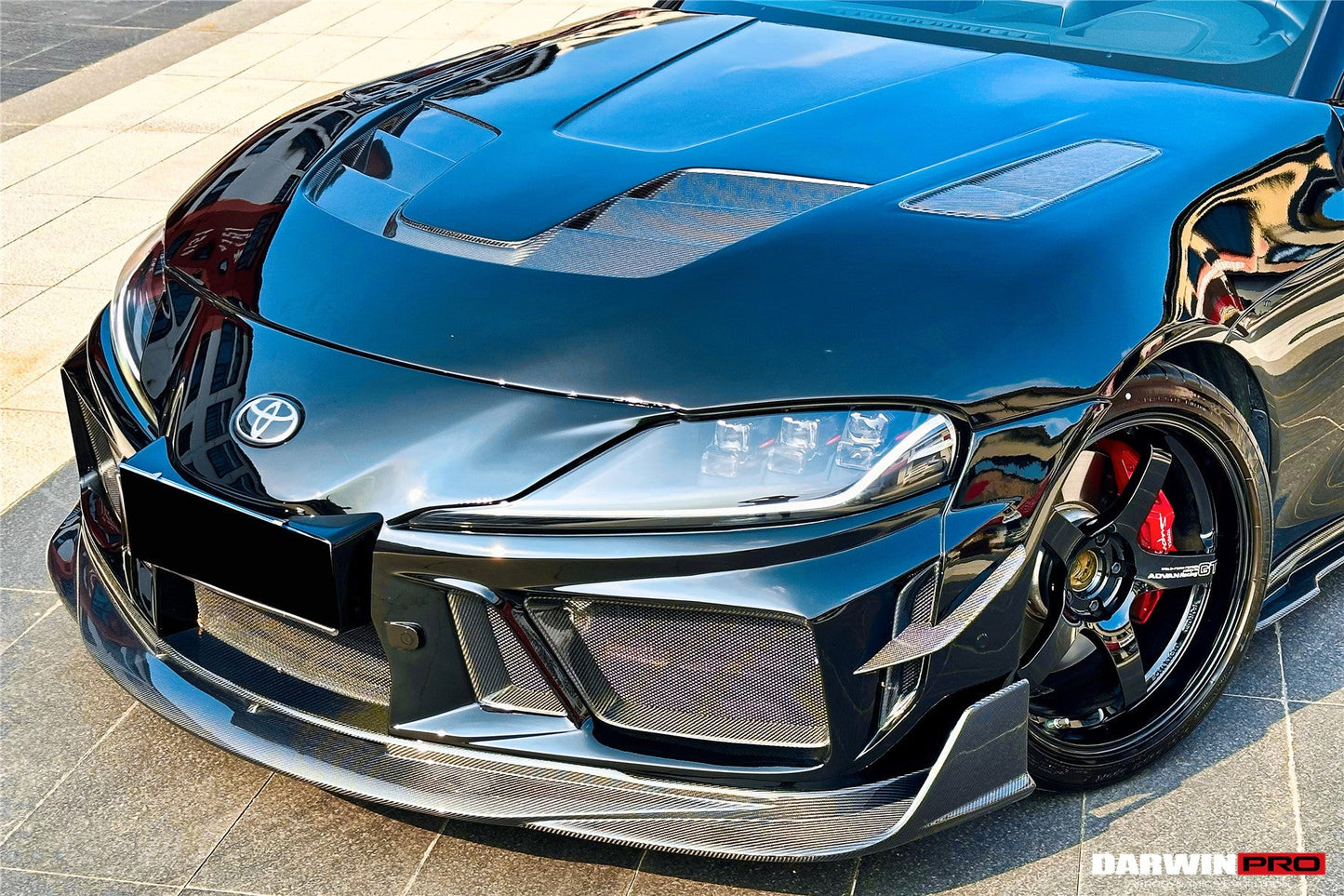 2019-UP Toyota GR Supra (J29 & DB) A90 A91 BKSSII Style Partial Carbon Fiber Front Bumper - DarwinPRO Aerodynamics