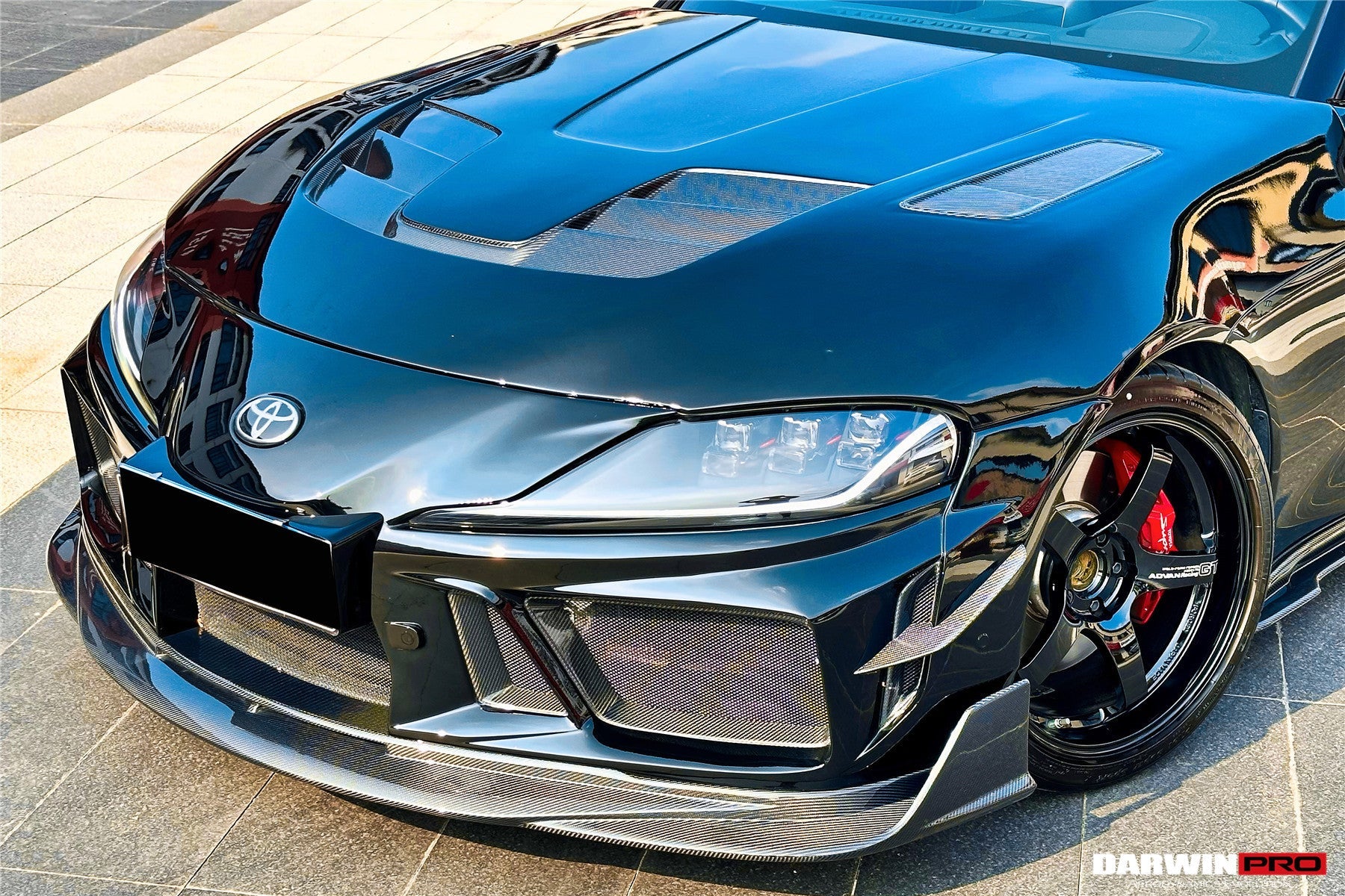 2019-UP Toyota GR Supra (J29 & DB) A90 A91 BKSSII Style Partial Carbon Fiber Front Bumper - DarwinPRO Aerodynamics