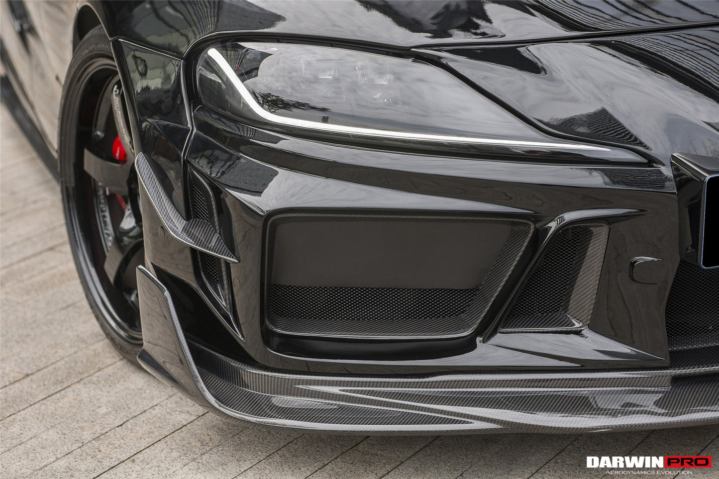 2019-UP Toyota GR Supra (J29 & DB) A90 A91 BKSSII Style Partial Carbon Fiber Front Bumper - DarwinPRO Aerodynamics