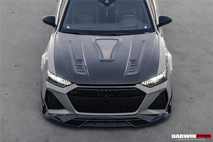 DarwinPRO 2019-2023 Audi RS6 Avant C8 IMP Performance Partial Carbon Fiber Hood - DarwinPRO Aerodynamics