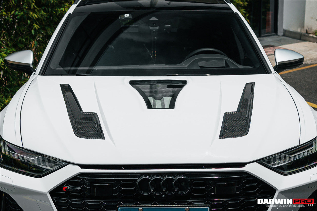 DarwinPRO 2019-2023 Audi RS6 Avant C8 IMP Performance Partial Carbon Fiber Hood - DarwinPRO Aerodynamics