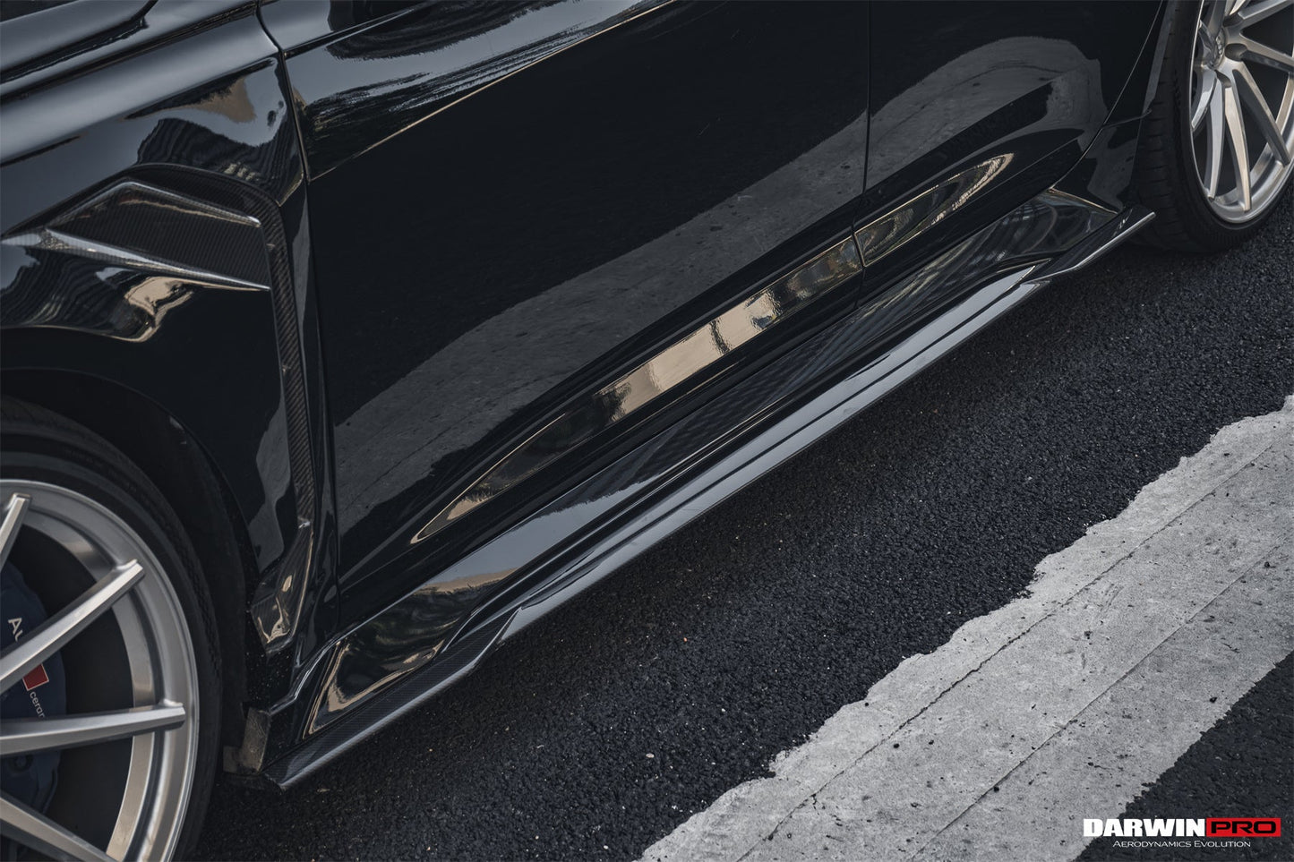 DarwinPRO 2019-UP Audi RS6 Avant C8 & RS7 C8 Quattro IMP Performance Ver.2 Side Skirts Under Board