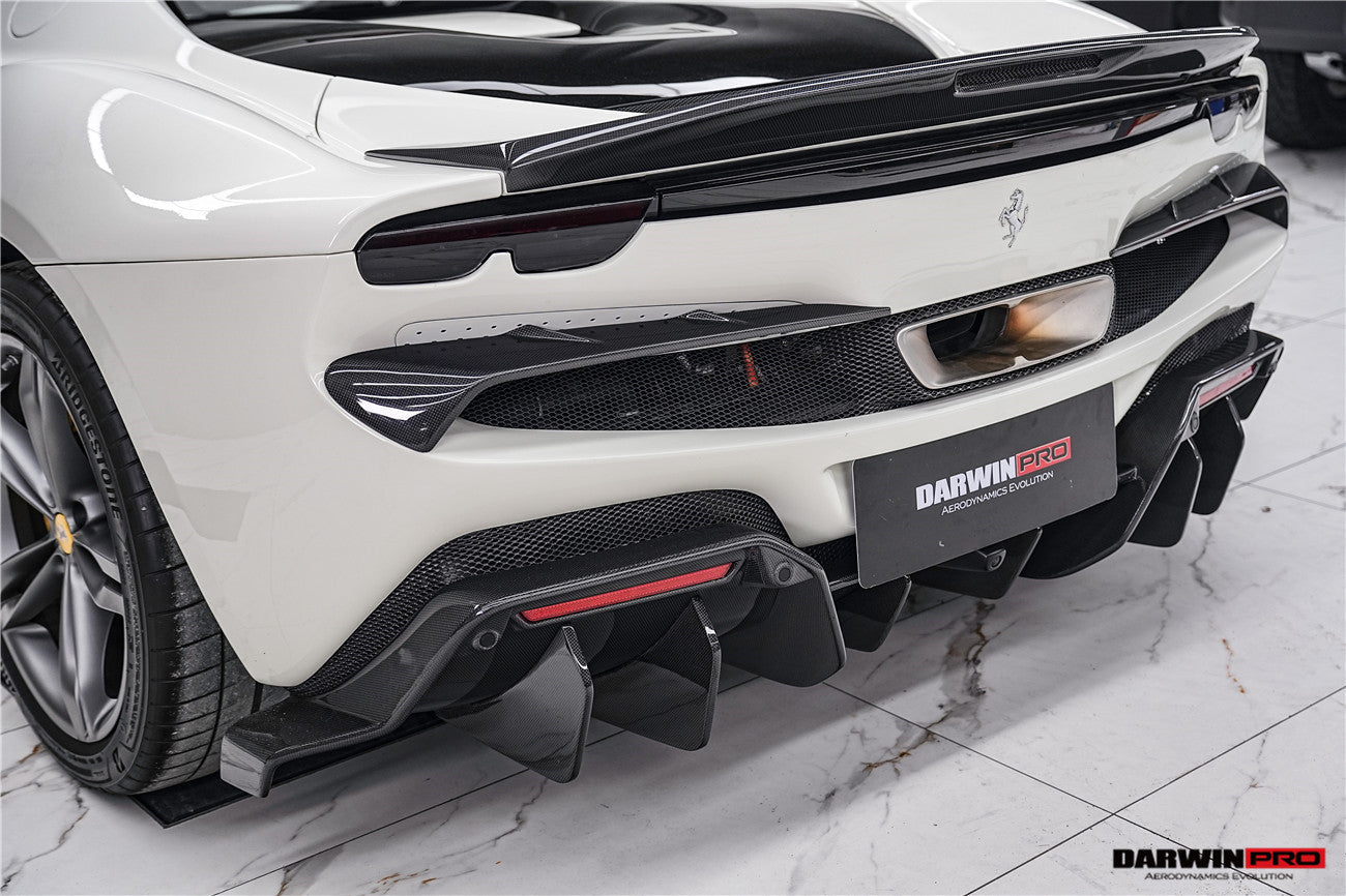 DarwinPRO 2022-2026 Ferrari 296 GTB & GTS Type F171 iMP Style Carbon Fiber Rear Diffuser With Undertray - DarwinPRO Aerodynamics