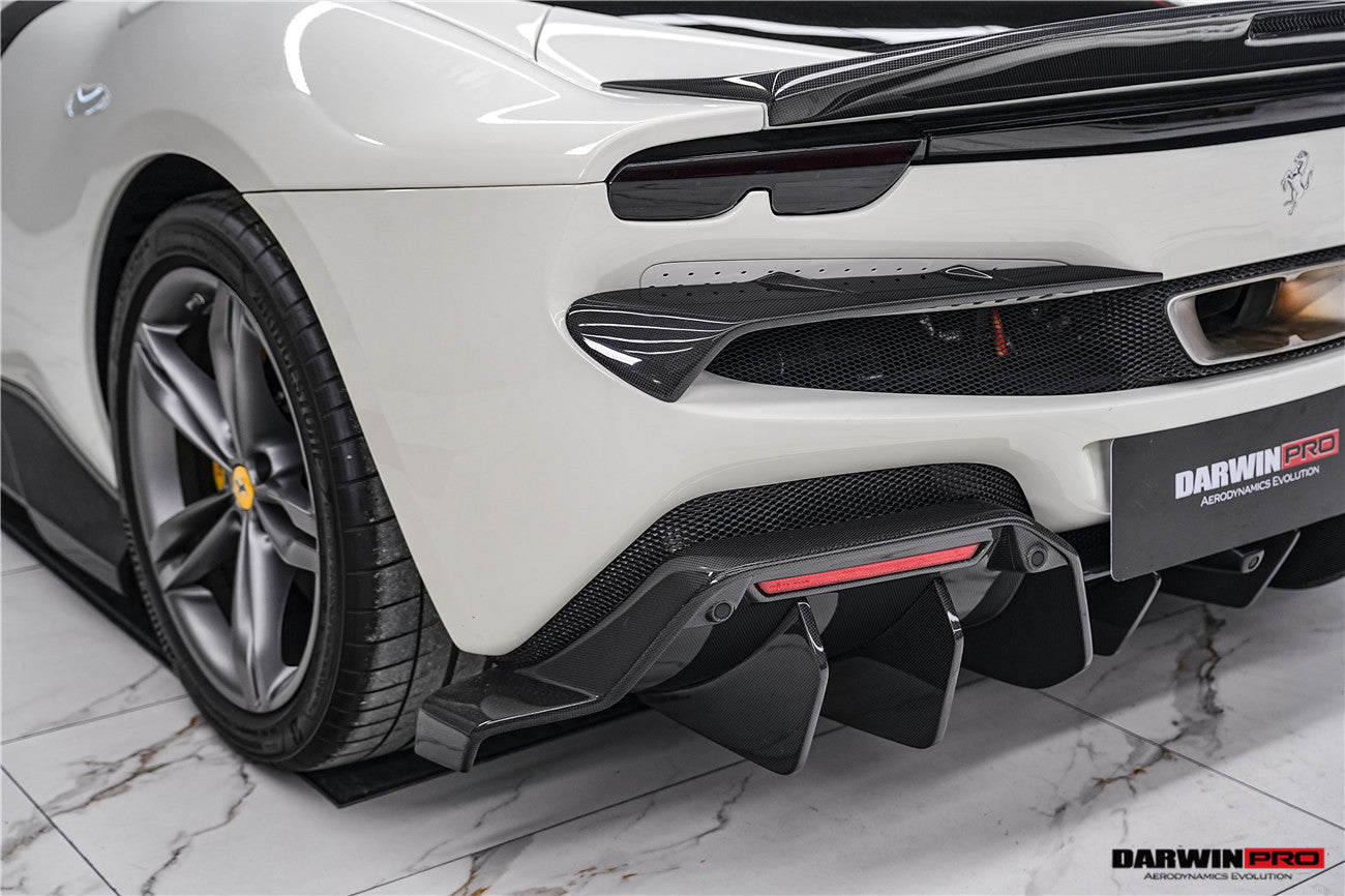 DarwinPRO 2022-2026 Ferrari 296 GTB & GTS Type F171 iMP Style Carbon Fiber Rear Bumper Trim - DarwinPRO Aerodynamics