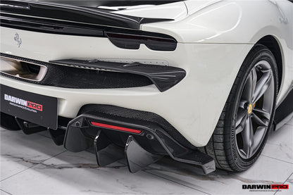DarwinPRO 2022-2026 Ferrari 296 GTB & GTS Type F171 iMP Style Carbon Fiber Rear Bumper Trim - DarwinPRO Aerodynamics