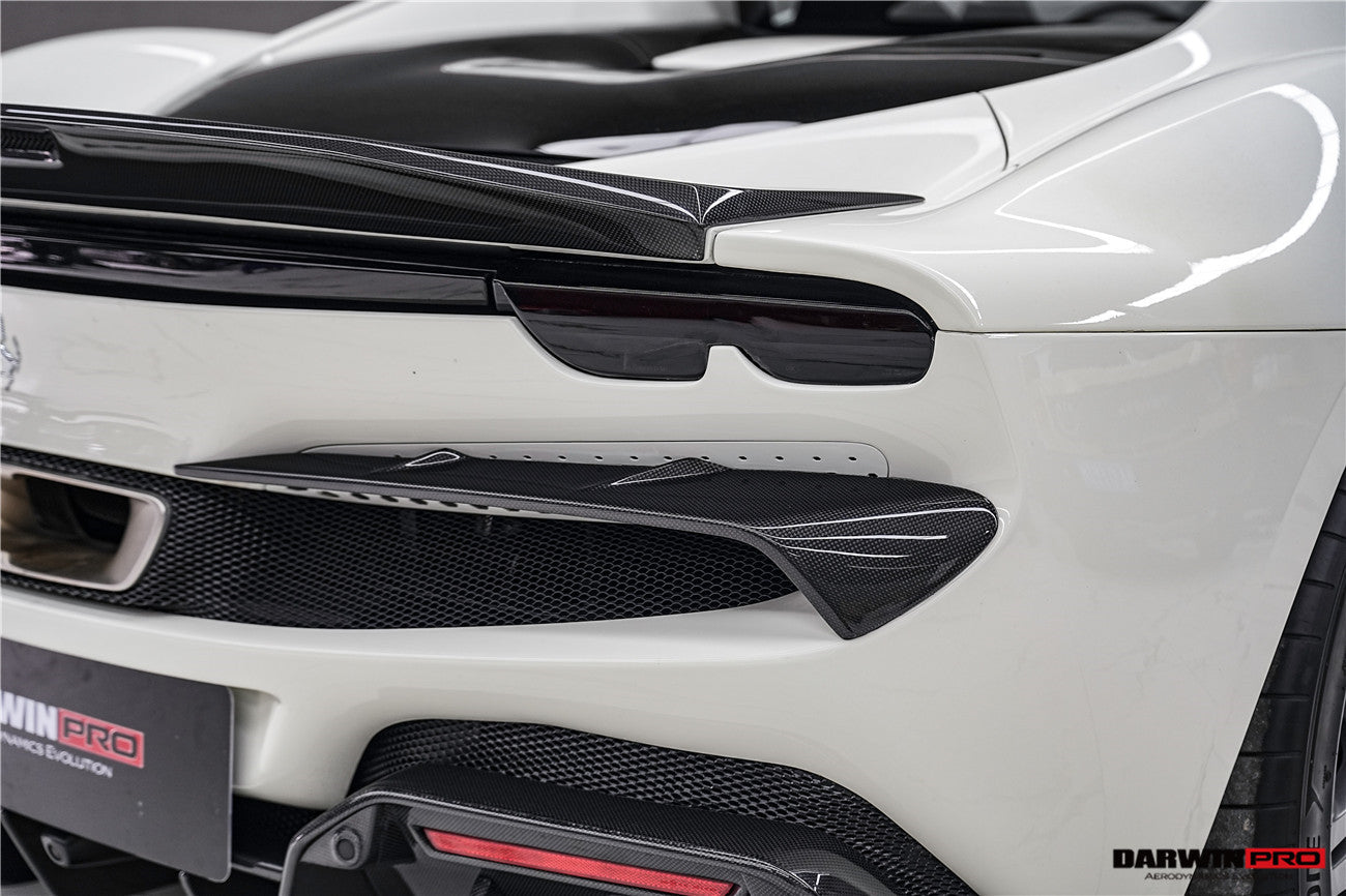 DarwinPRO 2022-2026 Ferrari 296 GTB & GTS Type F171 iMP Style Carbon Fiber Rear Bumper Trim - DarwinPRO Aerodynamics