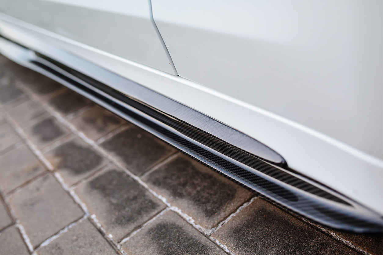 2015-2021 Mercedes Benz W205 C63 AMG C43 C Class Sedan Carbon Fiber Side Skirts Extension
