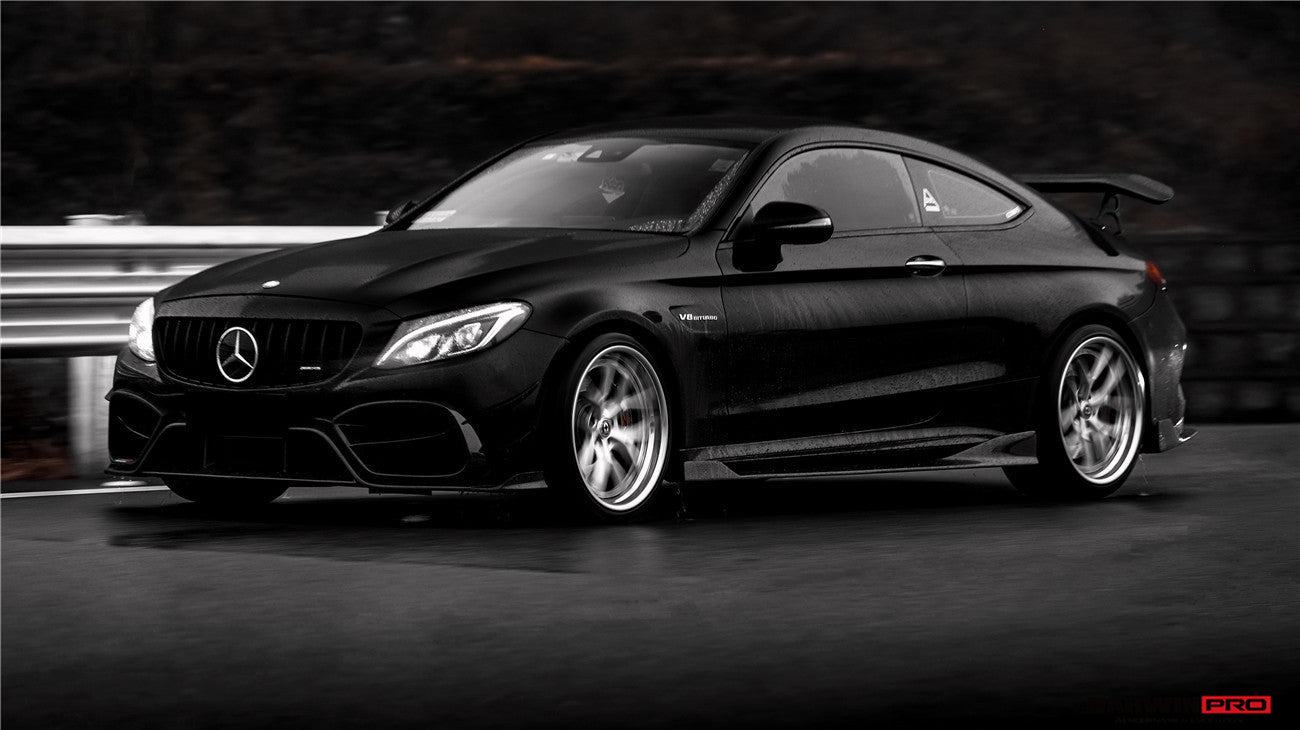 2015-2021 Mercedes Benz C63 C-Class Coupe IMP Performance Carbon Fiber Side Skirts - DarwinPRO Aerodynamics