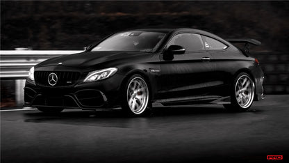 2015-2021 Mercedes Benz W205 C63 C63S AMG Coupe IMP Performance Partial Carbon Fiber Front Bumper With Grille & Canards - DarwinPRO Aerodynamics