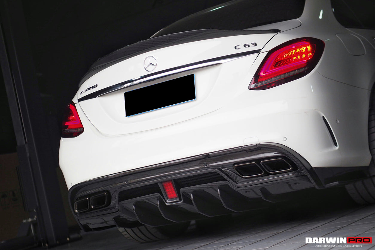 2015-2021 Mercedes Benz W205 C63 S AMG Sedan IMP Performance Carbon Fiber Rear Diffuser with Caps - DarwinPRO Aerodynamics