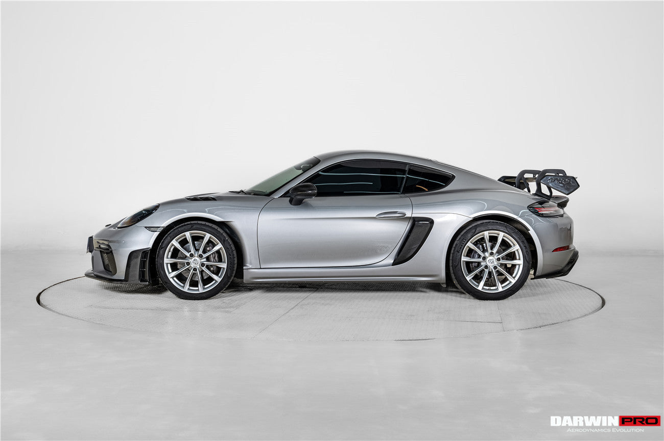 2017-2025 Porsche 718 Cayman Boxster GT4RS Style Autoclave Carbon Fiber Rear Diffuser Lip With Winglets And Exhaust Tips