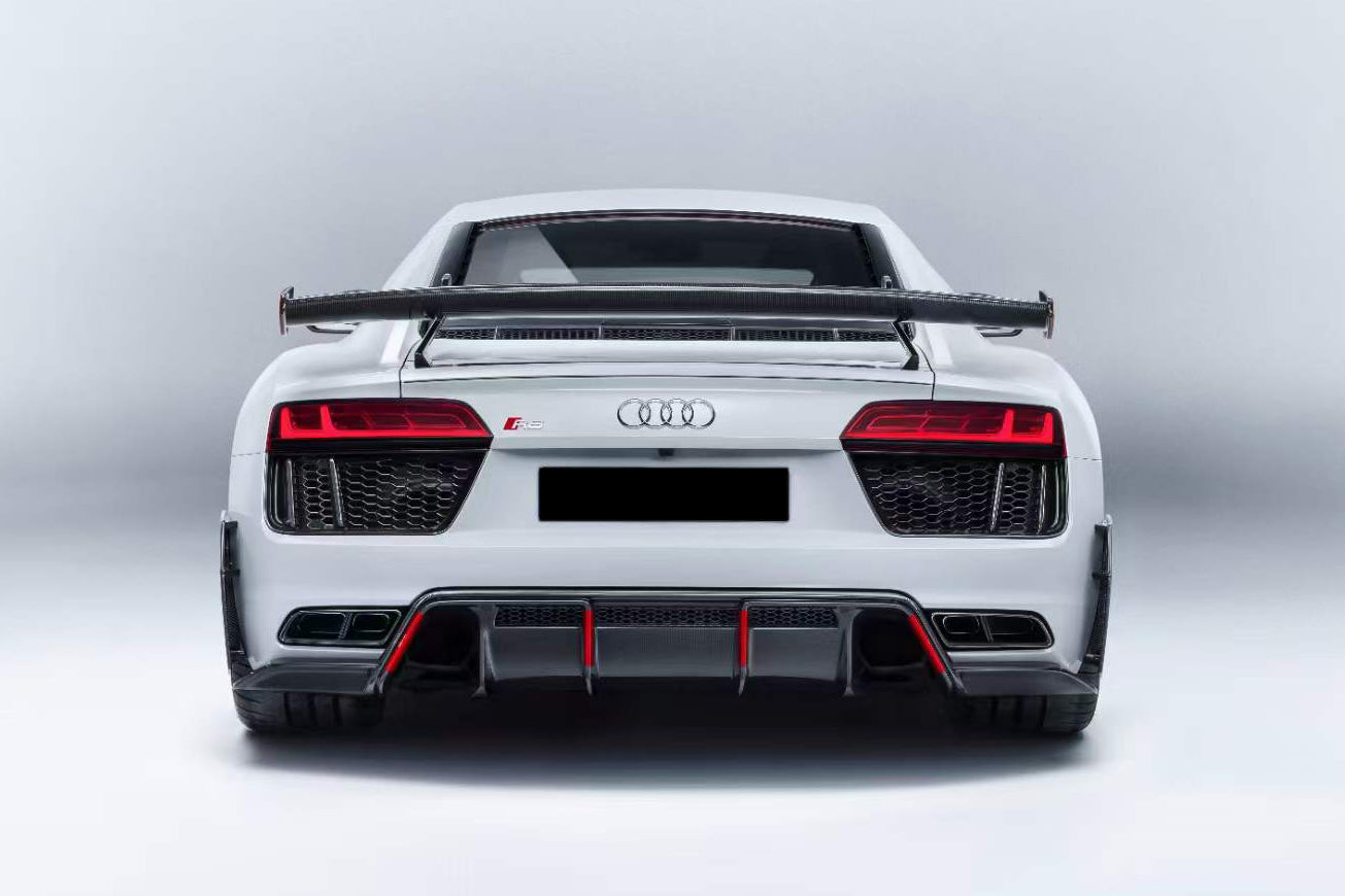 2016-2025 Audi R8 GEN2 Coupe Performance Parts Style Dry Carbon Fiber Trunk Wing with Base and Aluminum Legs