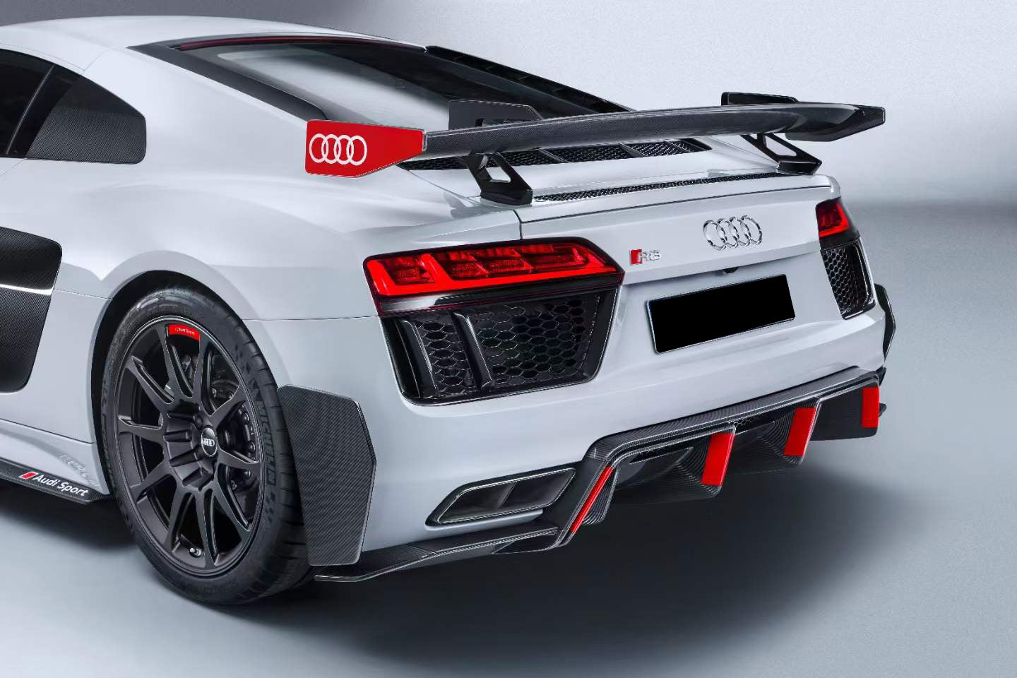 2016-2025 Audi R8 GEN2 Coupe Performance Parts Style Dry Carbon Fiber Trunk Wing with Base and Aluminum Legs