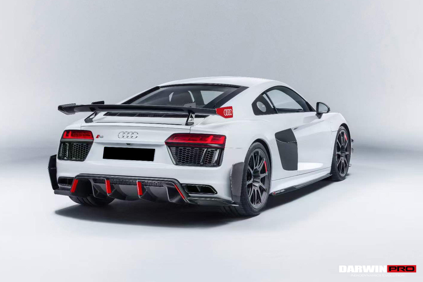 2016-2025 Audi R8 GEN2 Coupe & Spyder Performance Parts Style Dry Carbon Fiber Trunk Wing with Aluminum Legs