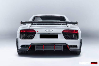 2016-2025 Audi R8 GEN2 Coupe & Spyder Performance Parts Style Dry Carbon Fiber Trunk Wing with Aluminum Legs
