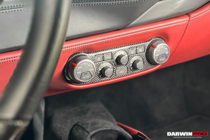 2015-2020 Ferrari 488 GTB & Spider Dry Carbon Fiber AC Control Panel Cover - DarwinPRO Aerodynamics