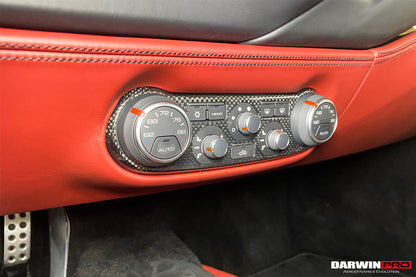 2015-2020 Ferrari 488 GTB & Spider Dry Carbon Fiber AC Control Panel Cover - DarwinPRO Aerodynamics