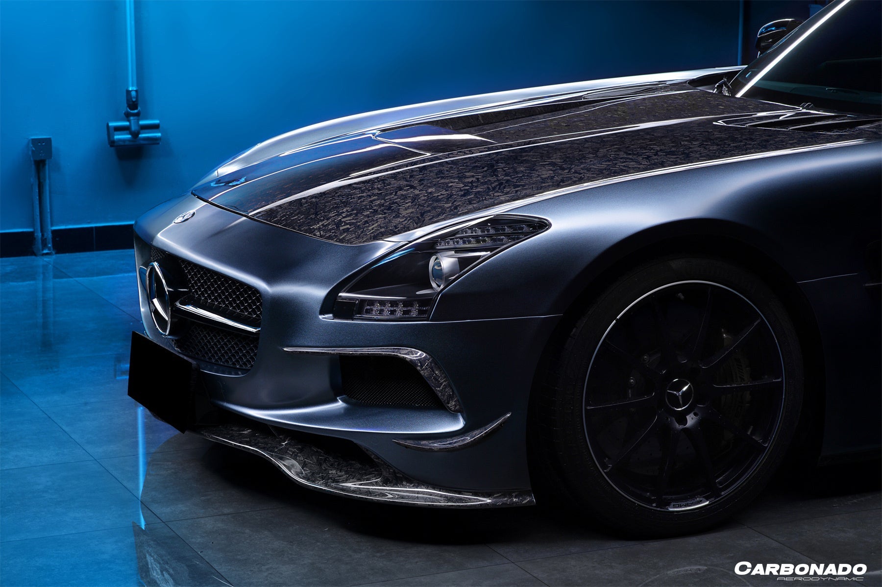 2010-2015 Mercedes Benz W197 SLS AMG BKSS Style Carbon Fiber Hood - Carbonado