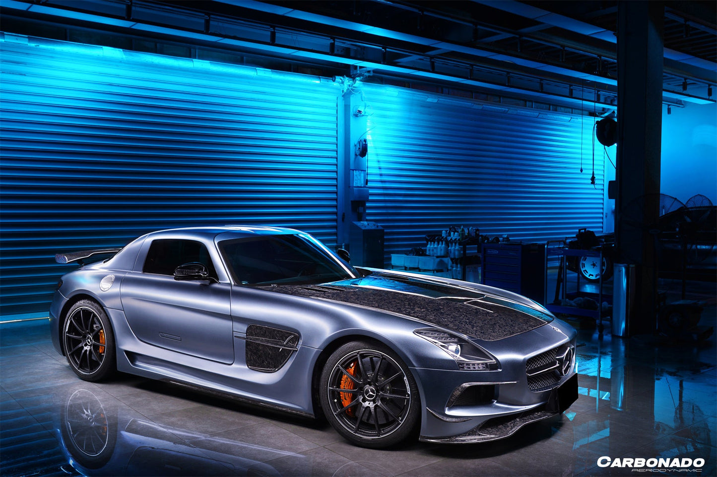 2010-2015 Mercedes Benz W197 SLS AMG BKSS Style Carbon Fiber Hood - Carbonado