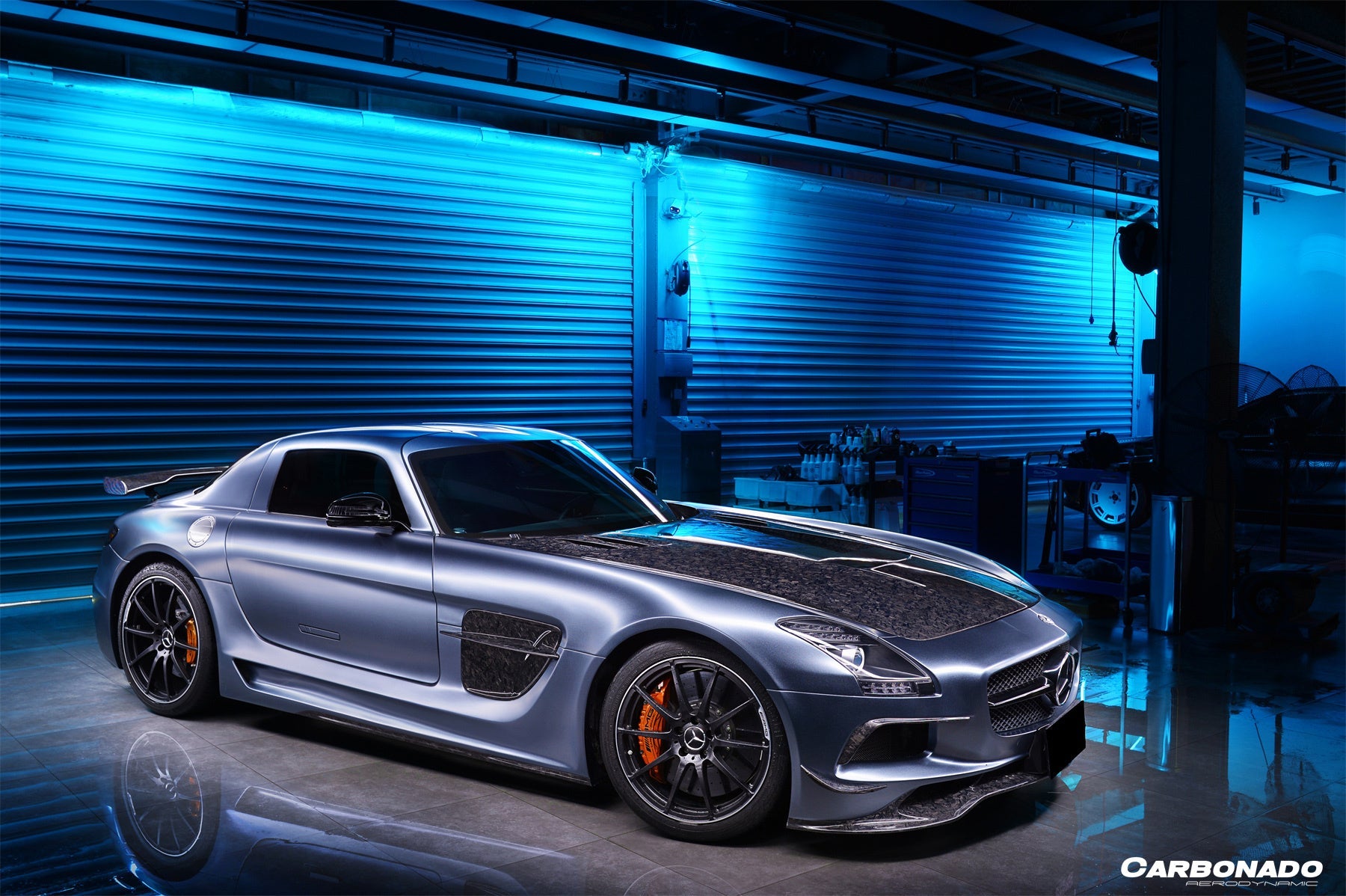 2010-2015 Mercedes Benz W197 SLS AMG BKSS Style Carbon Fiber Hood - Carbonado
