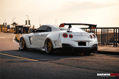 DarwinPRO 2008-2023 Nissan GTR R35 CBA DBA EBA BKSSII Style Rear Bumper with Diffuser Undertray And LED Light